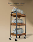 Trolley - 27,5 x 41,3 x 73 cm - Vintage bruin - Staal, MDF - Maximale belasting per plank 10 kg