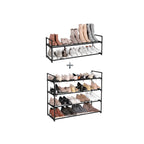 Shoe Rack - Uppsättning av 2 - med 3 nivåer - Metall Shoe Storage - Svart