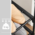 Shoe Rack - 3 -lagring av lagringsstället - Svart - Svart