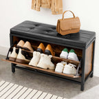 Shoe Soffa - Shoe Cabinet With Valve - Vintage Design - Brown/Black