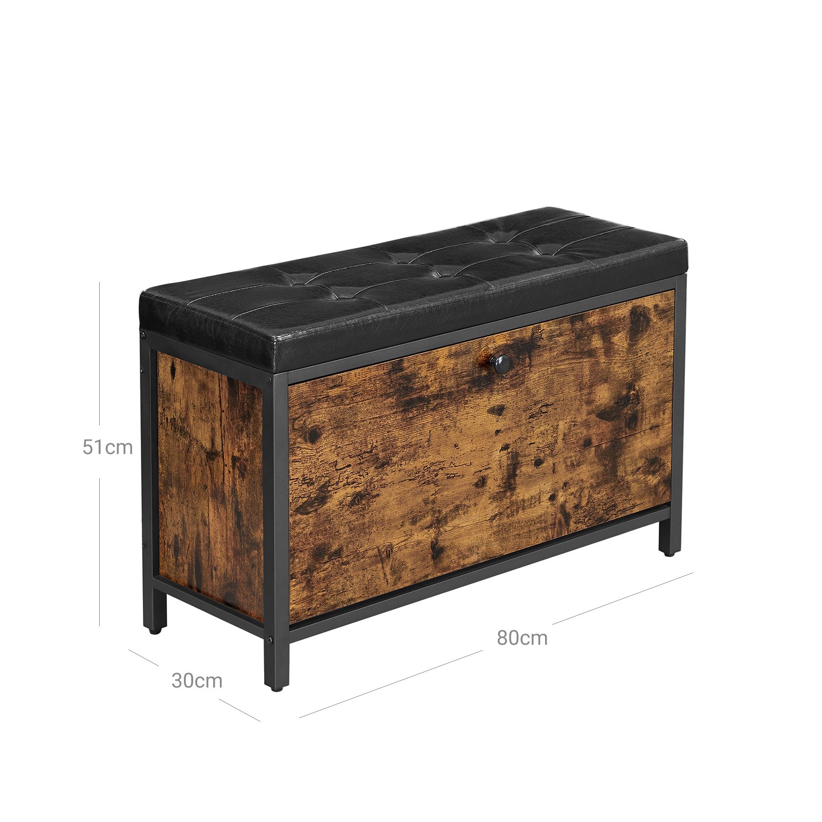 Shoe Soffa - Shoe Cabinet With Valve - Vintage Design - Brown/Black