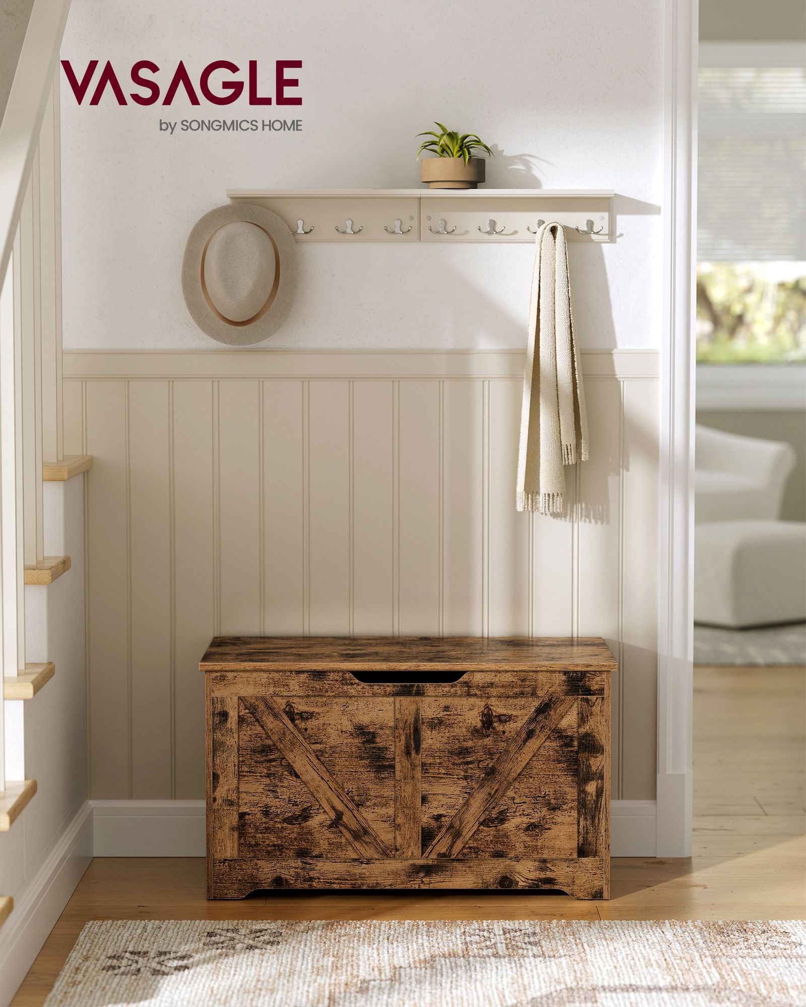 Bank - med lagringsutrymme - Barnstil - Vintage Brown