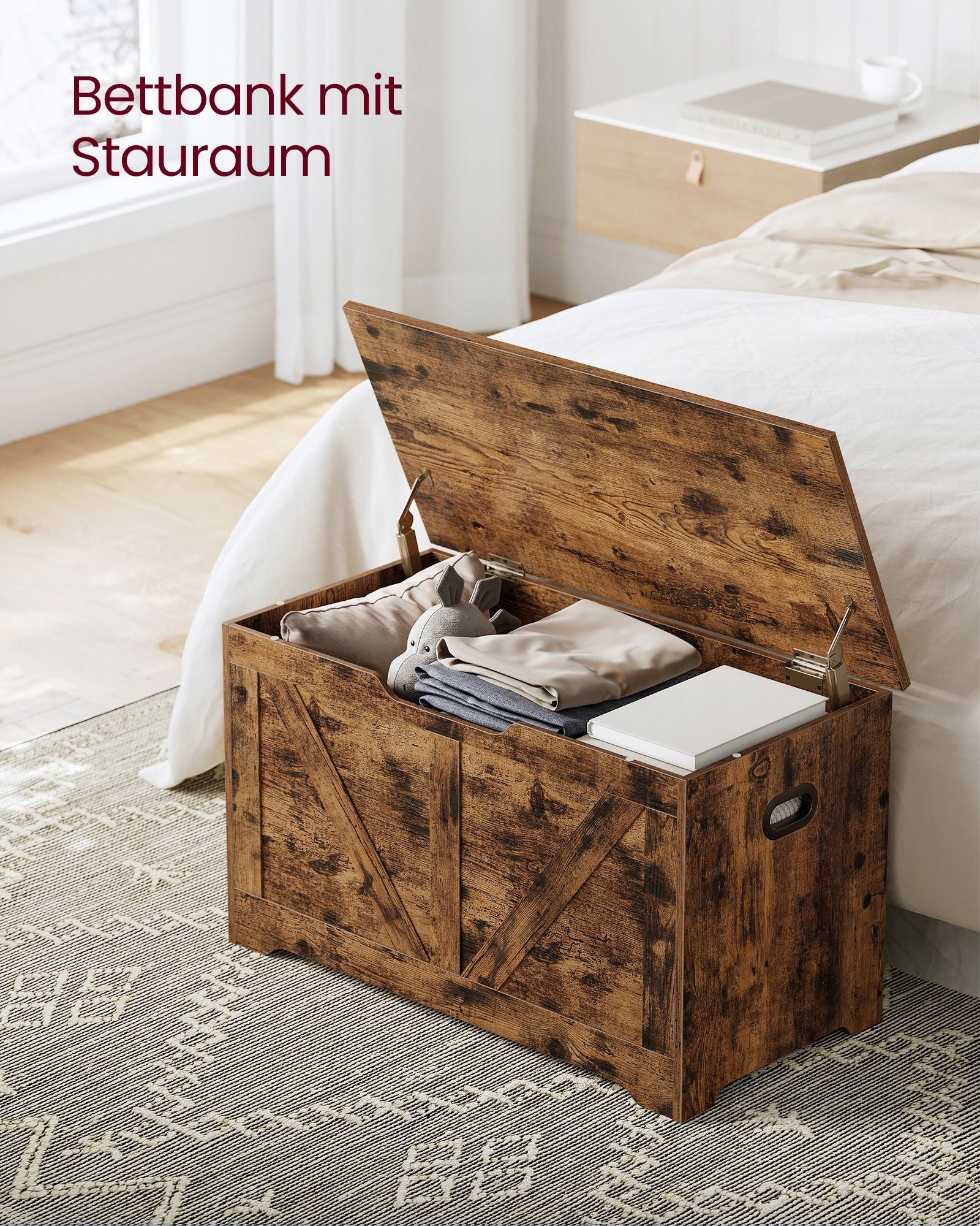 Bank - med lagringsutrymme - Barnstil - Vintage Brown