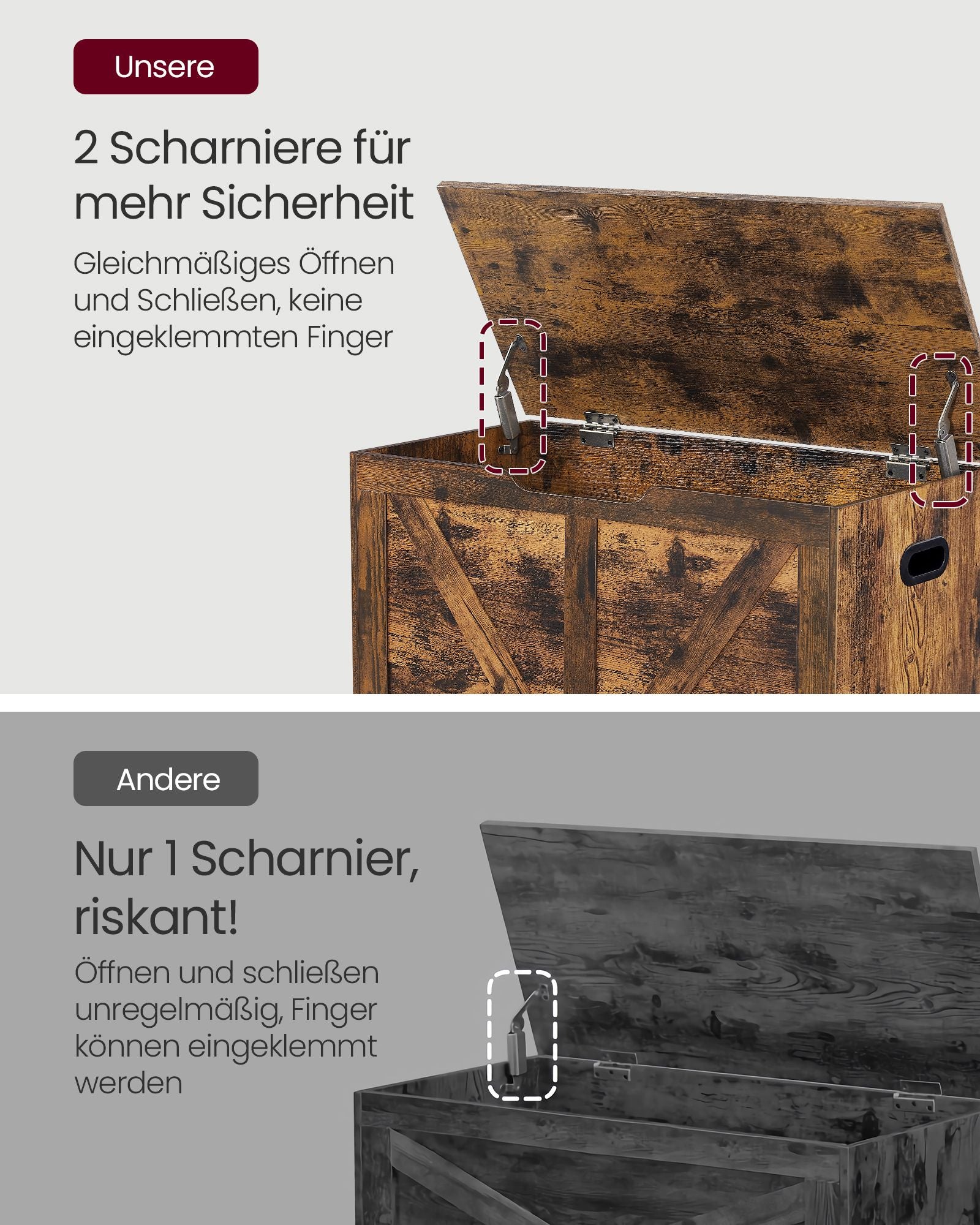 Bank - med lagringsutrymme - Barnstil - Vintage Brown