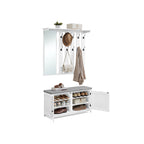 Sko Bank Wall Coat Rack Set med 10 dubbla krokar 102 cm breda