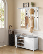 Sko Bank Wall Coat Rack Set med 10 dubbla krokar 102 cm breda