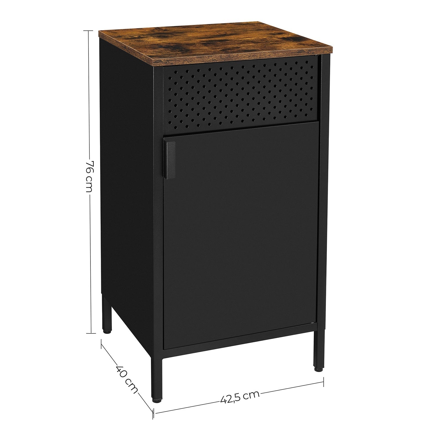 Förvaringsskåp - Rylish Box - med justerbar bräde - med dörr - svart / brun