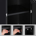 Förvaringsskåp - Rylish Box - med justerbar bräde - med dörr - svart / brun