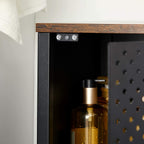 Förvaringsskåp - Rylish Box - med justerbar bräde - med dörr - svart / brun