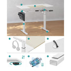 Sit Stand Desk - Beräknat tabell - Höjd justerbar - med hjul - 120 cm x 60 cm - vitt