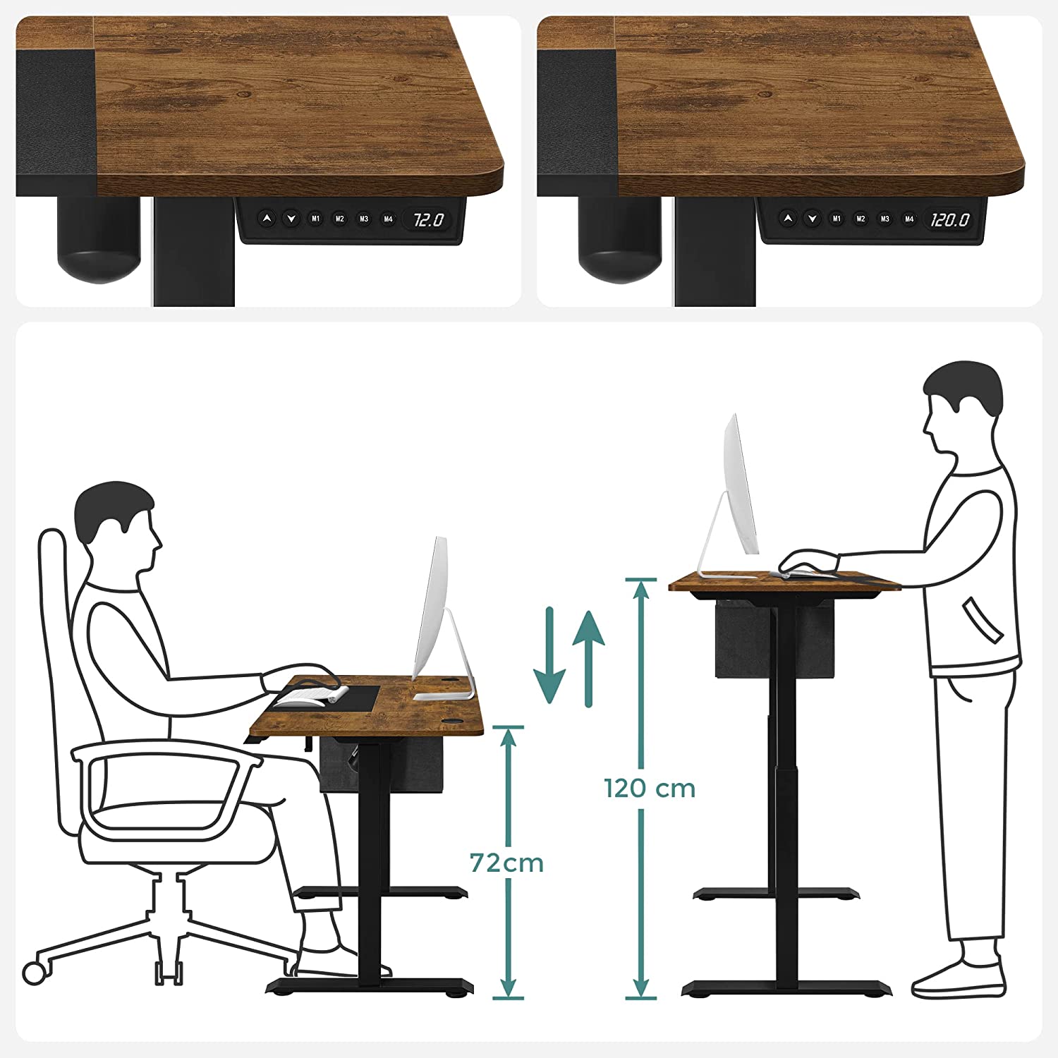 Sit Stand Desk - Computer Table - Höjdjusterbar