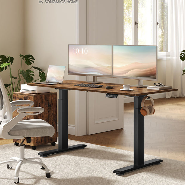 Elektrisch Bureau Onderstel – Dubbele Motor – Memory-functie – USB-C Aansluiting – Tot 120 kg – Zwart
