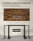 Elektrisch Bureau Onderstel – Dubbele Motor – Memory-functie – USB-C Aansluiting – Tot 120 kg – Zwart