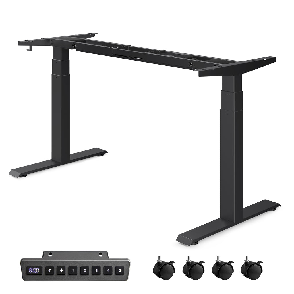 Höjd -justerbar skrivbord - med minnesfunktion - med hjul