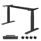 Höjd -justerbar skrivbord - med minnesfunktion - med hjul