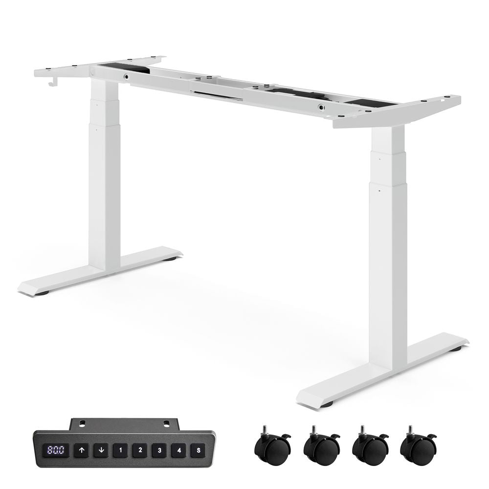 Höjd -justerbar skrivbord - med minnesfunktion - med hjul