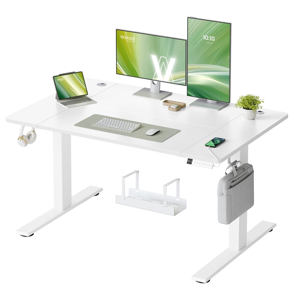 Elektrisch Zit-Sta Bureau - 120 x 80 cm - USB-C-Poort - Wit