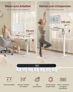 Skrivbord – Justerbart i höjdled – Monitorstativ och USB – Arbetsplats