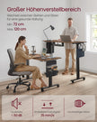 Elektrisch Zit-Sta Bureau - 140 x 60 cm - 4 Geheugenstanden - Vintage Bruin