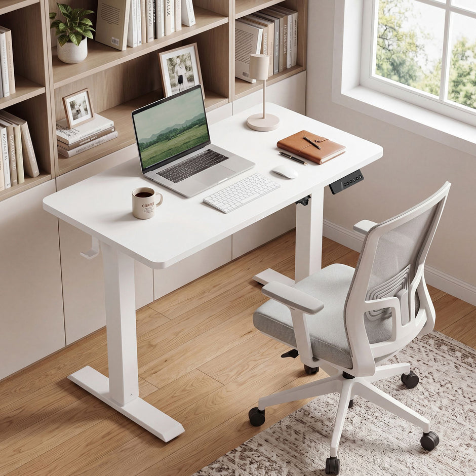 Elektrisch Zit-Sta Bureau - 80 x 50 cm - Geheugenfunctie - Wit