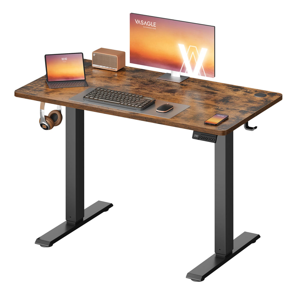 Elektrisch Zit-Sta Bureau – 100 x 60 cm – 4 Geheugenstanden – Zitherinnering – Vintage Bruin en Zwart