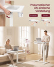 Verrijdbare Laptoptafel – In Hoogte Verstelbaar 65-102 cm – Lade en Bekerhouder – Wit