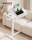 Laptoptafel op Wieltjes – Pneumatisch In Hoogte Verstelbaar – Kantelbaar – 70 x 40 cm – Wolkwit