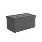 Soffa med förvaringsutrymme - sittplatser - fällbar - 76 x 38 x 38 cm - mörkgrå