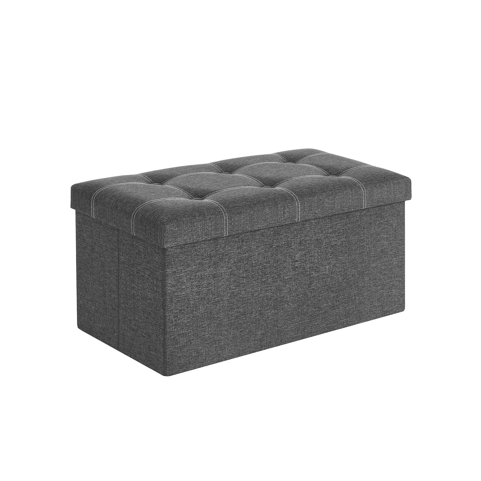 Soffa med förvaringsutrymme - sittplatser - fällbar - 76 x 38 x 38 cm - mörkgrå