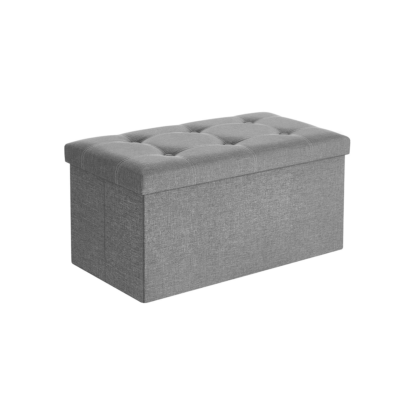 Soffa med förvaringsutrymme - sittplatser - fällbar - 76 x 38 x 38 cm - mörkgrå