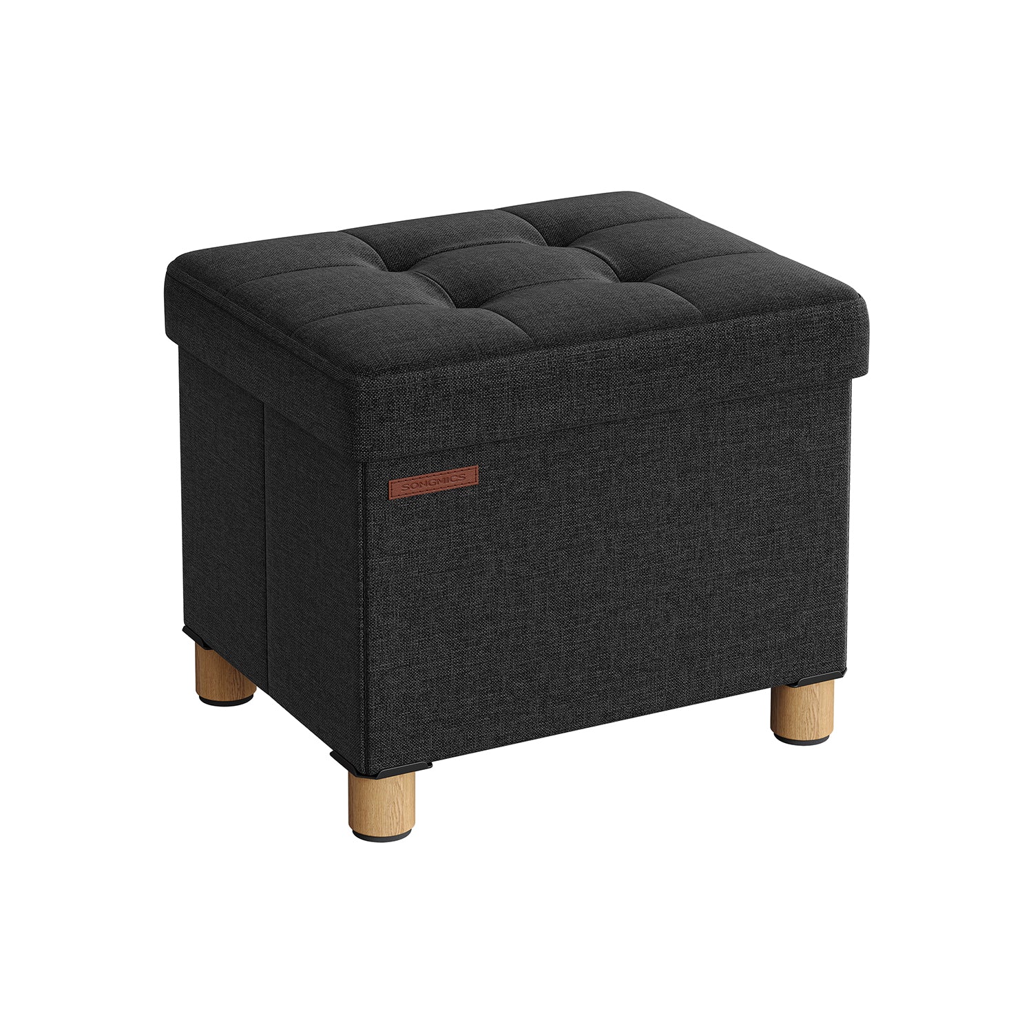 Bank - Foldbar - med lagringsutrymme - 32 × 40 × 33,5 cm - svart