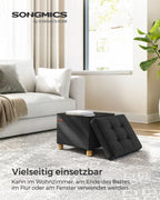Bank - Foldbar - med lagringsutrymme - 32 × 40 × 33,5 cm - svart