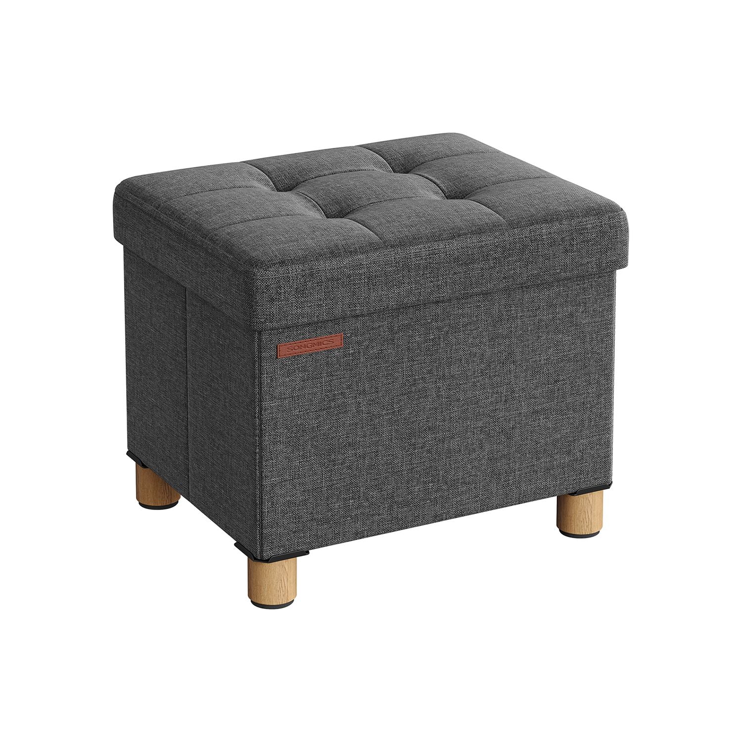 Bank - Foldbar - med lagringsutrymme - 32 × 40 × 33,5 cm - mörkgrå