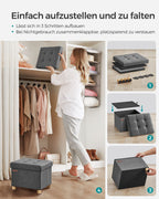Bank - Foldbar - med lagringsutrymme - 32 × 40 × 33,5 cm - mörkgrå