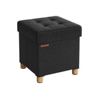 Bank - Foldbar - med lagringsutrymme - 38 × 38 × 40 cm - svart