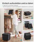 Bank - Foldbar - med lagringsutrymme - 38 × 38 × 40 cm - svart