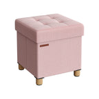 Bänk - vikning - med lagringsutrymme - 38 × 38 × 40 cm - pastellrosa
