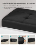 Bank - Foldbar - med lagringsutrymme - 38 × 76 × 40 cm - svart