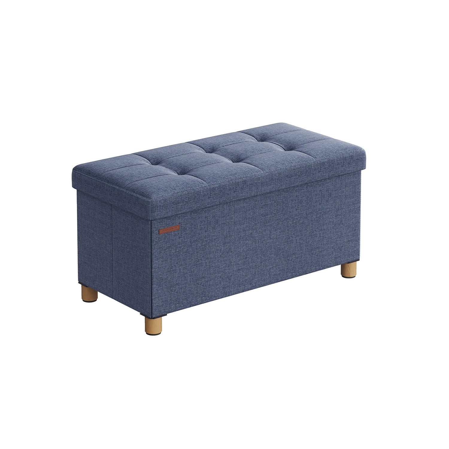 Bank - Foldbar - med lagringsutrymme - 38 × 76 × 40 cm - Lätt denimblå