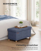 Bank - Foldbar - med lagringsutrymme - 38 × 76 × 40 cm - Lätt denimblå