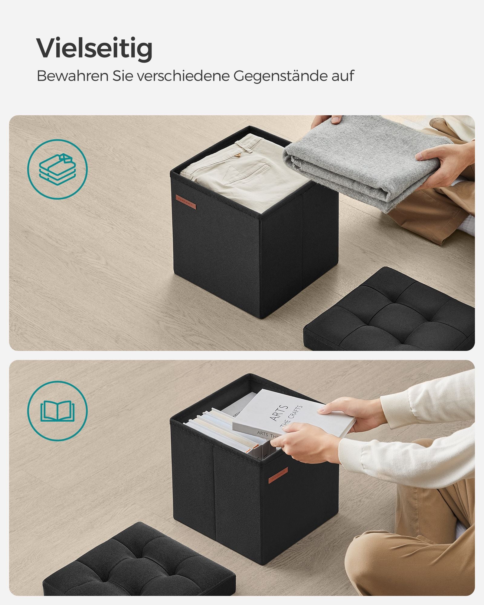 Soffa - 30 cm - med lagringsutrymme - Basic Black
