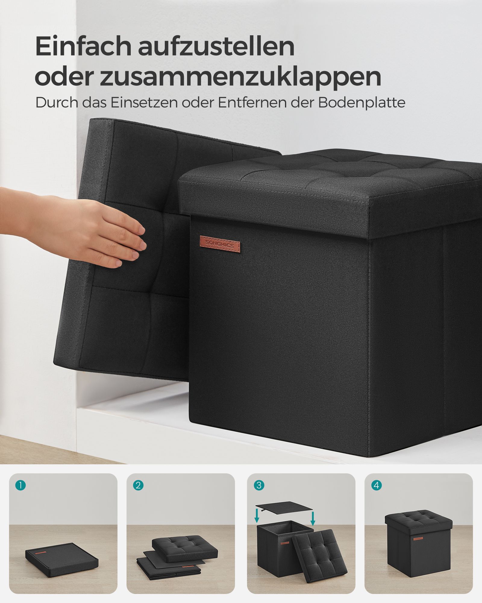 Soffa - 30 cm - med lagringsutrymme - Basic Black