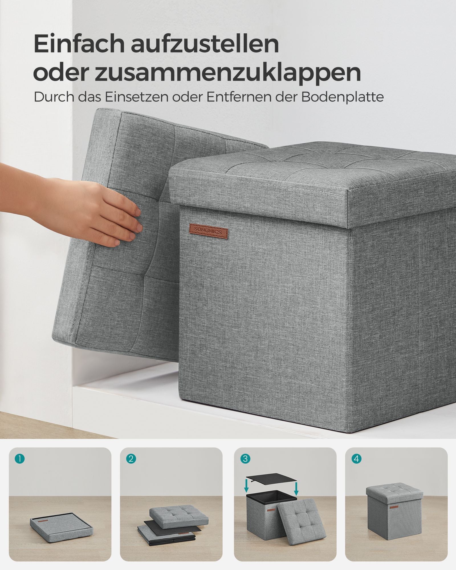 Soffa med förvaringsutrymme - 30 cm - ljusgrå