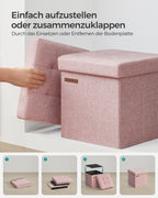 Soffa - 30 cm - med förvaringsutrymme - pastellrosa