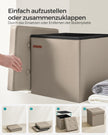 Opbergkruk - 38 x 38 cm - Opvouwbaar - Kunstleer - Licht Camel