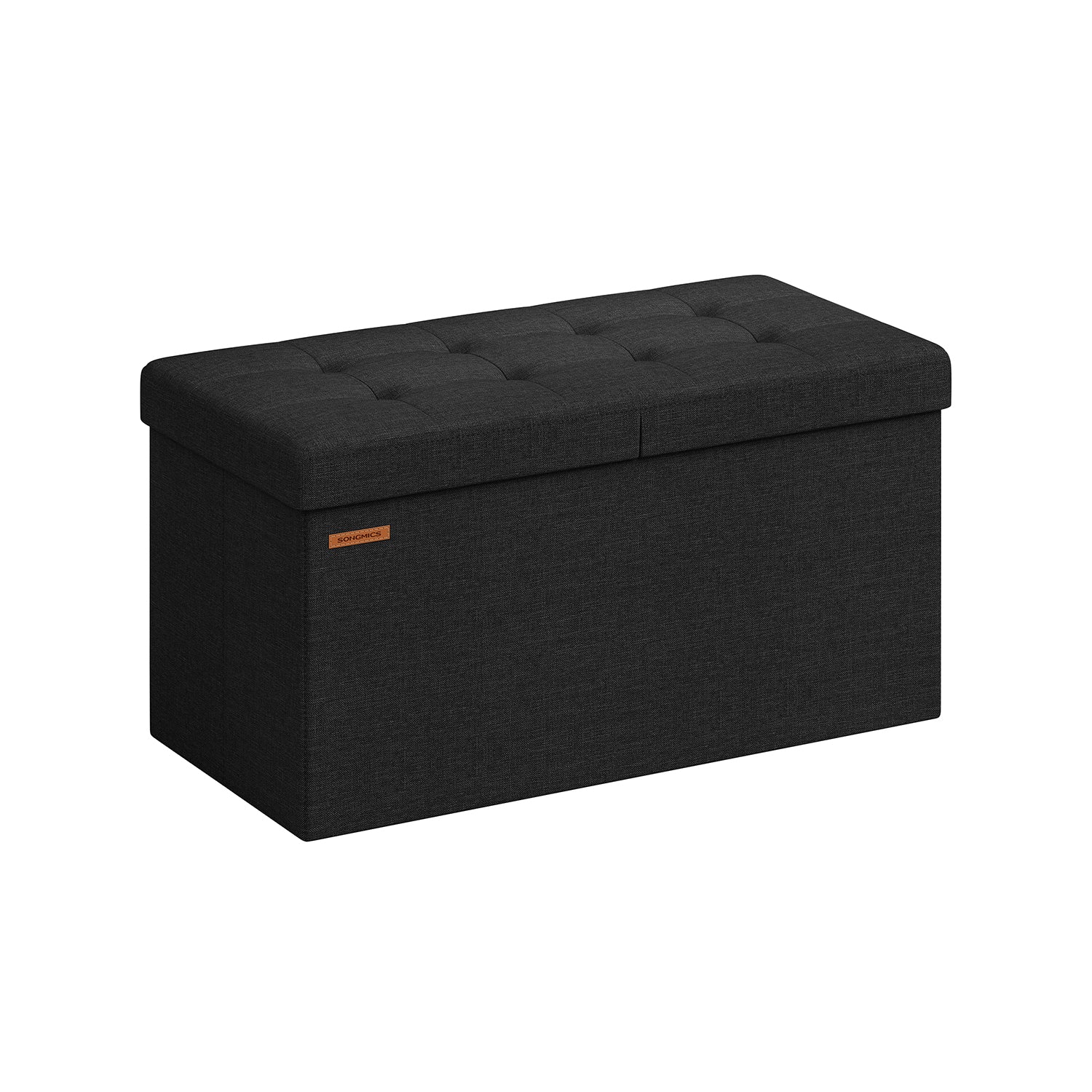 Bank - med lagringsutrymme - 38 × 76 × 38 cm - bläck -svart