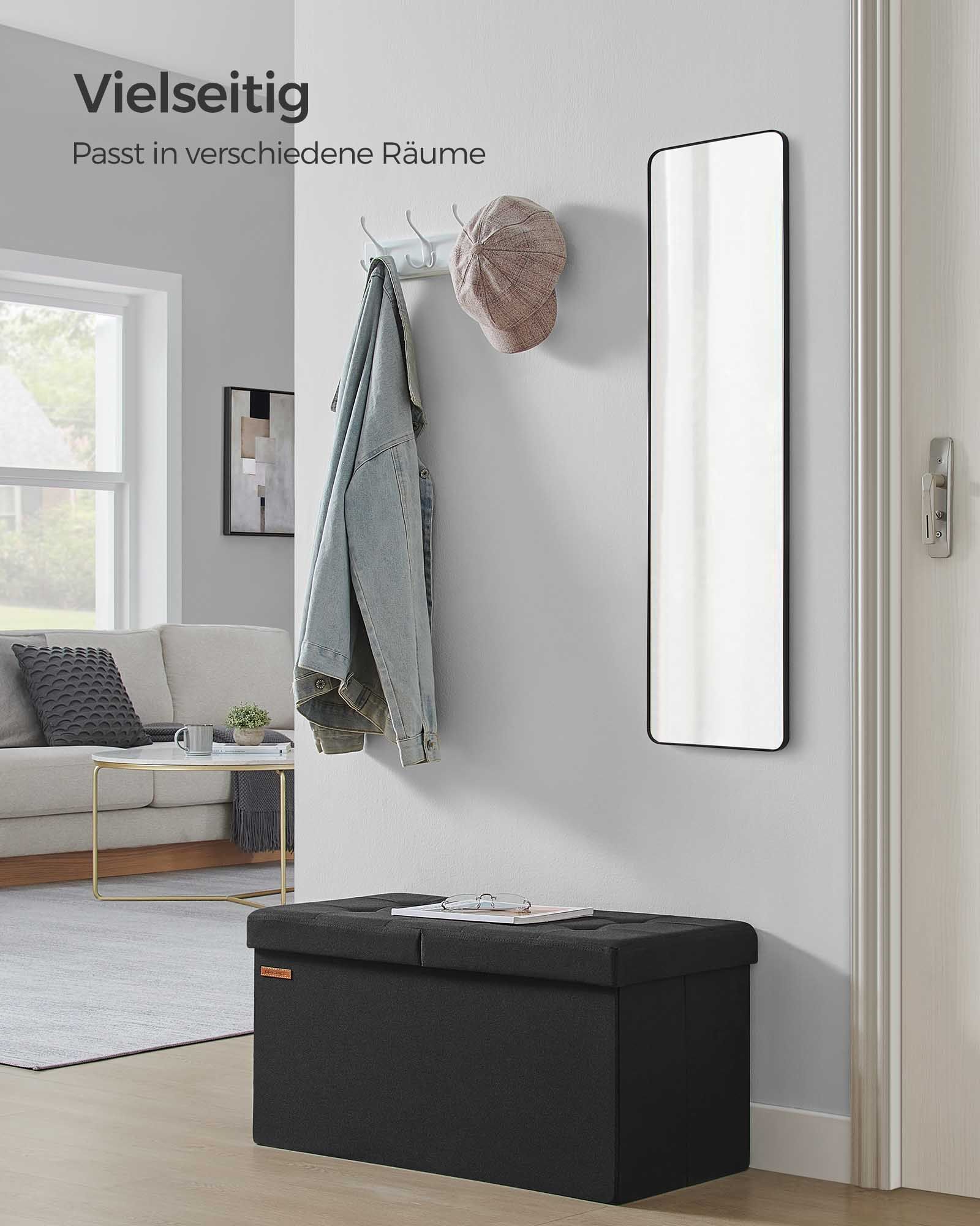 Bank - med lagringsutrymme - 38 × 76 × 38 cm - bläck -svart