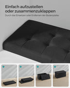 Bank - med lagringsutrymme - 38 × 76 × 38 cm - bläck -svart