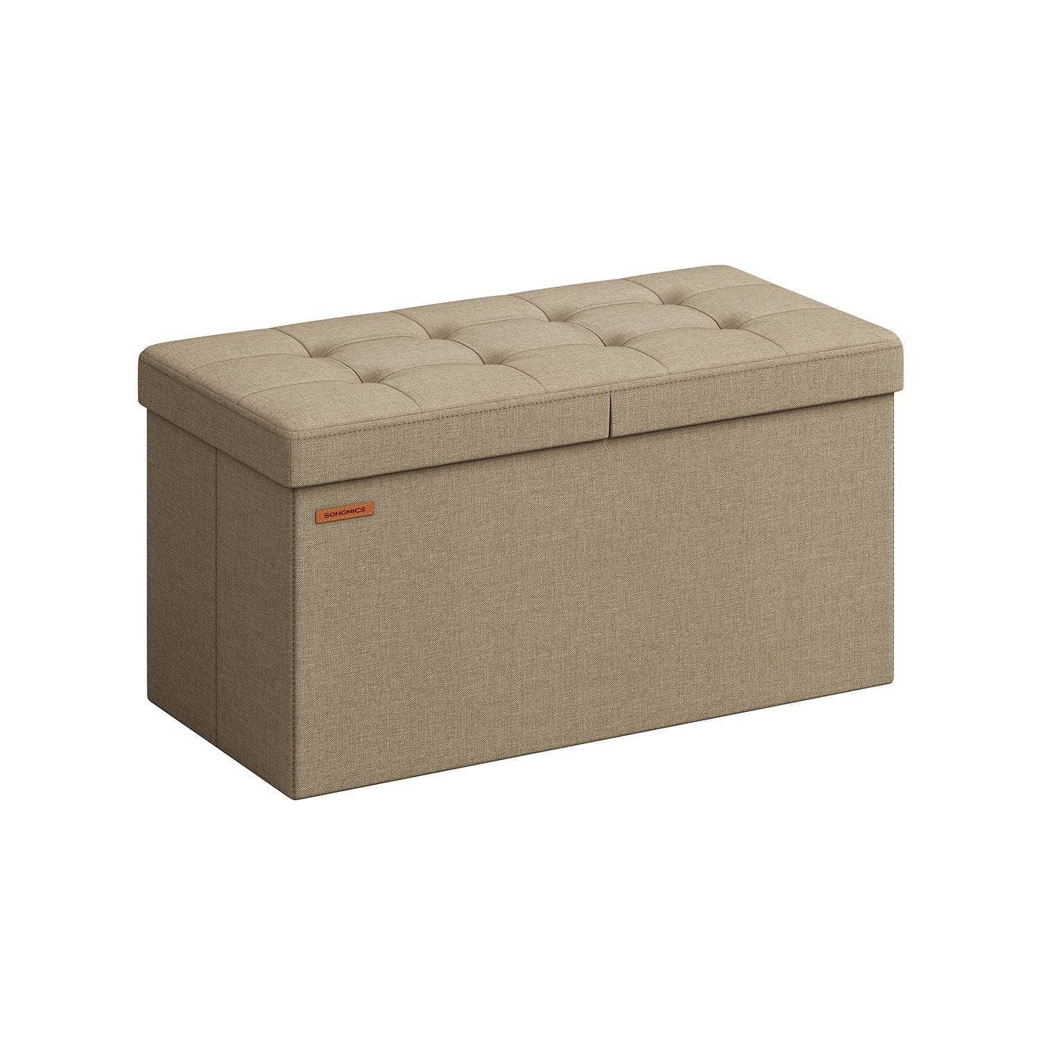 Bank - med lagringsutrymme - 38 × 76 × 38 cm - Camelbruin