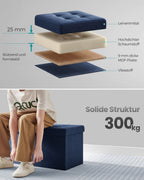 Soffa - med lagringsutrymme - 38 × 76 × 38 cm - nattblå